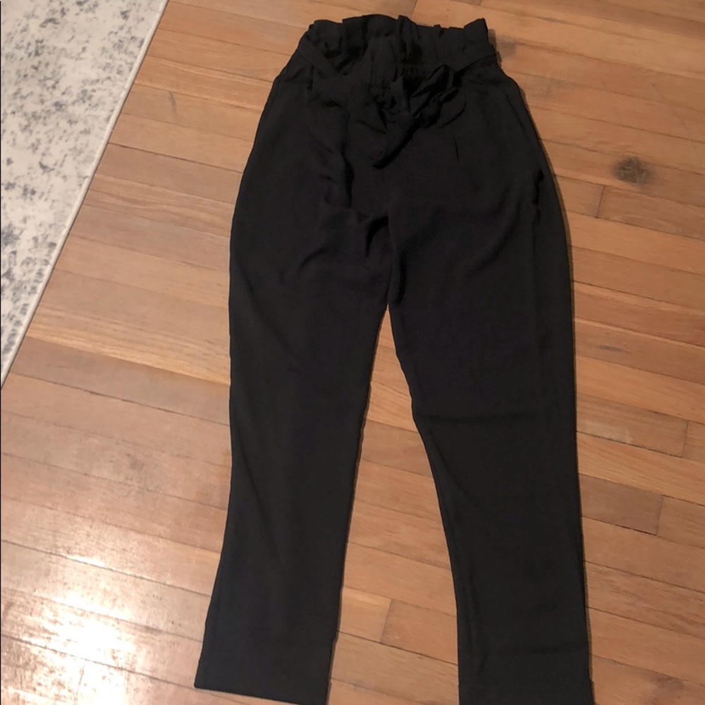 Black dress pants with tie